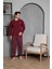 Erkek Penye Bordo Uzun Kollu Altı Ekoseli Pijama Takımı 2