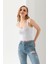 Ponpon Desenli Askılı Crop Top, Body, Şık Rahat V Yaka Fitilli Kolsuz T-Shirt Krop, Askılı Krop, Top 1