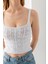 Ponpon Desenli Askılı Crop Top, Body, Şık Rahat V Yaka Fitilli Kolsuz T-Shirt Krop, Askılı Krop, Top 3