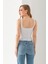 Ponpon Desenli Askılı Crop Top, Body, Şık Rahat V Yaka Fitilli Kolsuz T-Shirt Krop, Askılı Krop, Top 4