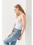 Ponpon Desenli Askılı Crop Top, Body, Şık Rahat V Yaka Fitilli Kolsuz T-Shirt Krop, Askılı Krop, Top 5
