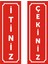 Itiniz Çekiniz Kapı Yönlendirme Levhası ,2li Takım 5 cm x 15 cm 1