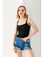 Ponpon Desenli Askılı Crop Top, Body, Şık Rahat V Yaka Fitilli Kolsuz T-Shirt Krop, Askılı Krop, Top 3