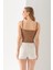 Ponpon Desenli Askılı Crop Top, Body, Şık Rahat V Yaka Fitilli Kolsuz T-Shirt Krop, Askılı Krop, Top 4