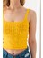 Ponpon Desenli Askılı Crop Top, Body, Şık Rahat V Yaka Fitilli Kolsuz T-Shirt Krop, Askılı Krop, Top 2