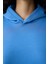 Mavi Kapüşonlu Silky Touch Sweatshirt 3