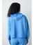 Mavi Kapüşonlu Silky Touch Sweatshirt 4