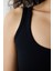 Siyah Dikişsiz Kare Yaka Kısa Crop Seamless Atlet 5