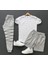 3'lü Unisex Kombin Smile Baskılı T-Shirt, Şort ve Eşorfman Kombin 1