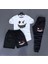 3'lü Unisex Kombin Smile Baskılı T-Shirt, Şort ve Eşorfman Kombin 1