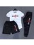 3'lü Unisex Kombin Smile Baskılı T-Shirt, Şort ve Eşorfman Kombin 2