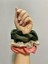 3'lü Scrunchie Saten Lastikli Toka Somon Krem Haki 1