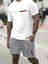 Oversize T-Shirt Paris Baskılı Ünisex Yazlık T-Shirt ve Şort 2 Li Set Combin Takım 1