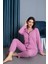 Kadın %100 Pamuk Uzun Kol Önden Düğmeli Pijama Takım 1