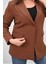 Kadın Büyük Beden Astarlı Düğmeli Blazer Ceket 9008-25-1 2