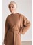 Örme Beli Çift Bağlamalı Elbise ORT9727 Camel 1