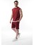 Bordo Sıfır Kol Erkek Şort T-Shirt Takım E7308 1
