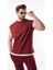 Bordo Sıfır Kol Erkek Şort T-Shirt Takım E7308 3