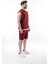 Bordo Sıfır Kol Erkek Şort T-Shirt Takım E7308 5