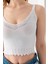 Petek Örgülü Askılı Crop Top, Body, Şık Rahat V Yaka Fitilli Kolsuz T-Shirt Krop, Askılı Krop, Top. 2