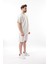 Ekru Overfit Baskılı Erkek Şort T-Shirt Takım E7302 2