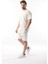 Ekru Overfit Baskılı Erkek Şort T-Shirt Takım E7302 3