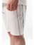Ekru Overfit Baskılı Erkek Şort T-Shirt Takım E7302 5
