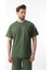 Haki Overfit Baskılı Erkek Şort T-Shirt Takım E7302 2
