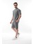 Füme Overfit Baskılı Erkek Şort T-Shirt Takım E7302 2