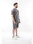 Füme Overfit Baskılı Erkek Şort T-Shirt Takım E7302 3