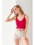 Petek Örgülü Askılı Crop Top, Body, Şık Rahat V Yaka Fitilli Kolsuz T-Shirt Krop, Askılı Krop, Top. 2