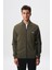 Erkek Slim Fit Scuba Su Geçirmeyen Kumaş Basic Kol Cepli Tam Fermuar Kolej Yaka Sweatshirt K28324988301 3