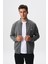 Erkek Slim Fit Scuba Su Geçirmeyen Kumaş Basic Kol Cepli Tam Fermuar Kolej Yaka Sweatshirt K28324988301 1