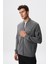 Erkek Slim Fit Scuba Su Geçirmeyen Kumaş Basic Kol Cepli Tam Fermuar Kolej Yaka Sweatshirt K28324988301 3