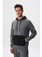 Erkek Slim Fit Basic Kanguru Cepli Su Geçirmeyen Scuba Kumaş Interlok Kapşonlu Sweatshirt K28254988601 3