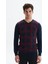 Erkek Slim Fit Likralı Akrilik Kumaş V Yaka Kareli Kazak K0KRO0860 1