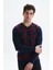 Erkek Slim Fit Likralı Akrilik Kumaş V Yaka Kareli Kazak K0KRO0860 2