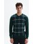 Erkek Slim Fit Likralı Akrilik Kumaş V Yaka Kareli Kazak K0KRO0860 1