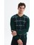Erkek Slim Fit Likralı Akrilik Kumaş V Yaka Kareli Kazak K0KRO0860 2