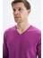 Erkek Slim Fit Basic V Yaka Triko Kazak K9KRO0852 2