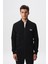 Erkek Slim Fit Scuba Su Geçirmeyen Kumaş Basic Kol Cepli Tam Fermuar Kolej Yaka Sweatshirt K28324988301 3