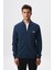 Erkek Slim Fit Scuba Su Geçirmeyen Kumaş Basic Kol Cepli Tam Fermuar Kolej Yaka Sweatshirt K28324988301 3