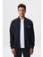 Erkek Slim Fit Scuba Su Geçirmeyen Kumaş Basic Kol Cepli Tam Fermuar Kolej Yaka Sweatshirt K28324988301 1