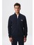 Erkek Slim Fit Scuba Su Geçirmeyen Kumaş Basic Kol Cepli Tam Fermuar Kolej Yaka Sweatshirt K28324988301 3