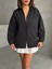 Kadın Oversize Cep Detaylı Poplin Gömlek NBG072 2