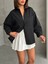 Kadın Oversize Cep Detaylı Poplin Gömlek NBG072 4