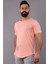 Pudra Rengi Erkek Tişört Oval Kesimli Slim Fit Tişört Standart Kesim (Psokt-S) 1