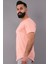 Pudra Rengi Erkek Tişört Oval Kesimli Slim Fit Tişört Standart Kesim (Psokt-S) 2