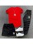Baskılı Ünisex Yazlık Şort T-Shirt Eşofman Altı 3 Lü Set Combin Takım 1