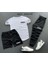 Nasa Baskılı Unisex Yazlık Şort T-Shirt Eşofman Altı 3 Lü Set Combin Takım 1